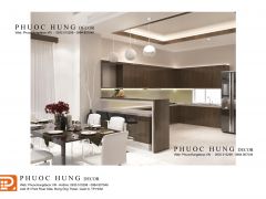 Tủ bếp kết hợp bàn đảo