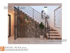 Bố trí phòng khách có cầu thang chuẩn phong thủy