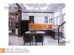 Tủ bếp Acrylic bóng gương