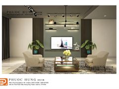 Nội thất phòng khách liền bếp đẹp hiện đại cho nhà phố liền kề (nhà ống)